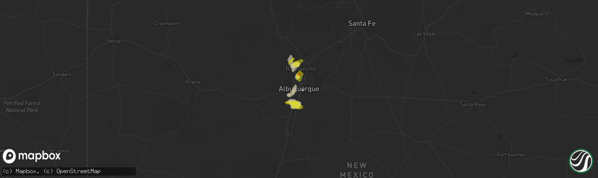 Hail map in Albuquerque, NM on May 31, 2021