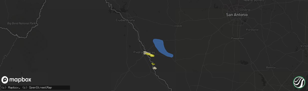 Hail map in Eagle Pass, TX on May 31, 2021