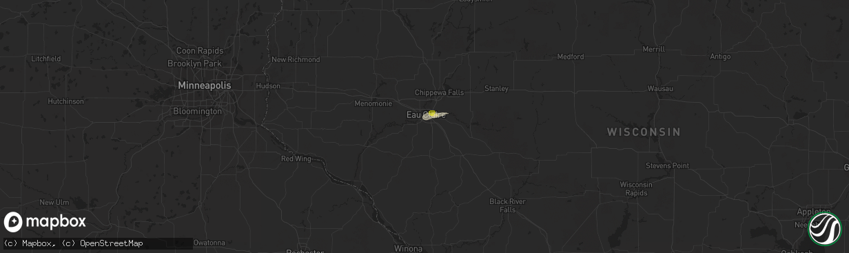 Hail map in Eau Claire, WI on May 31, 2021