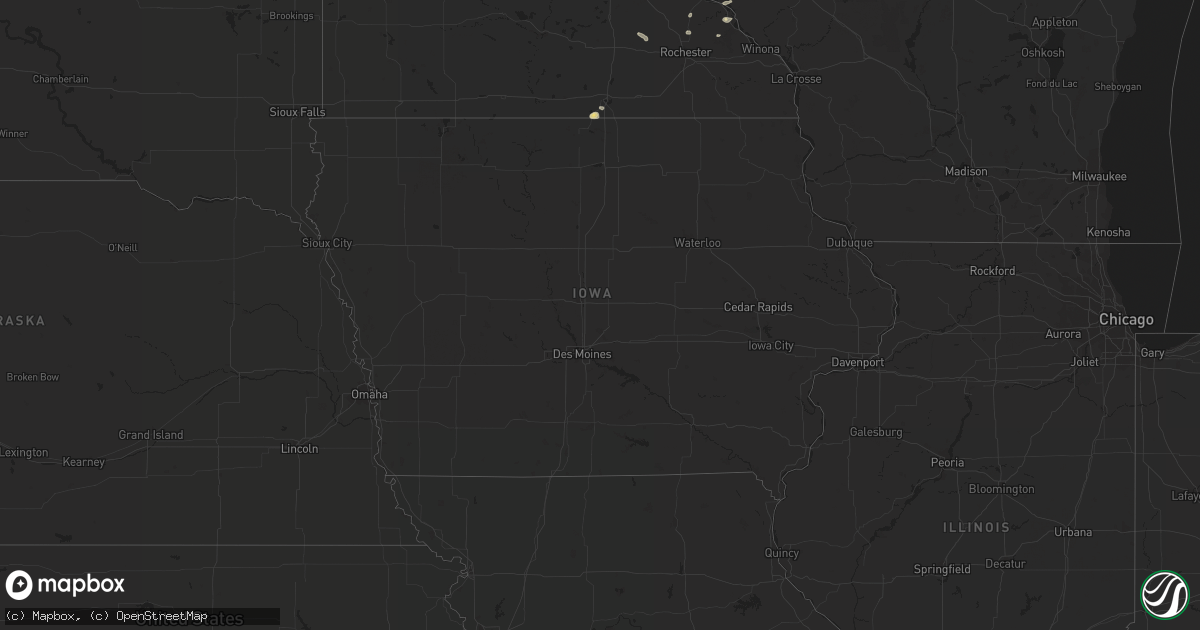Hail map in Iowa on May 31, 2021