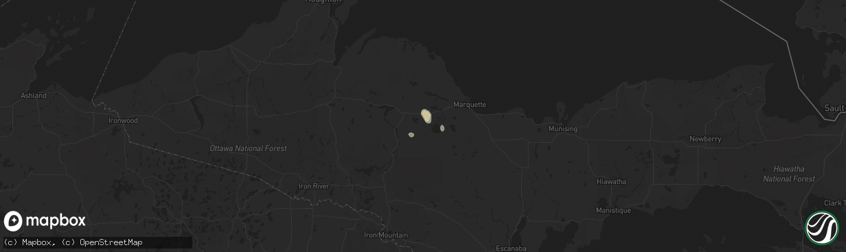 Hail map in Ishpeming, MI on May 31, 2021