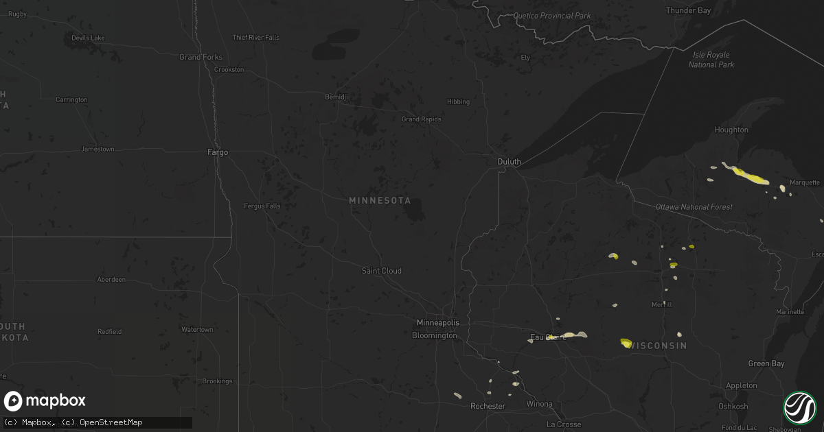 Hail map in Minnesota on May 31, 2021