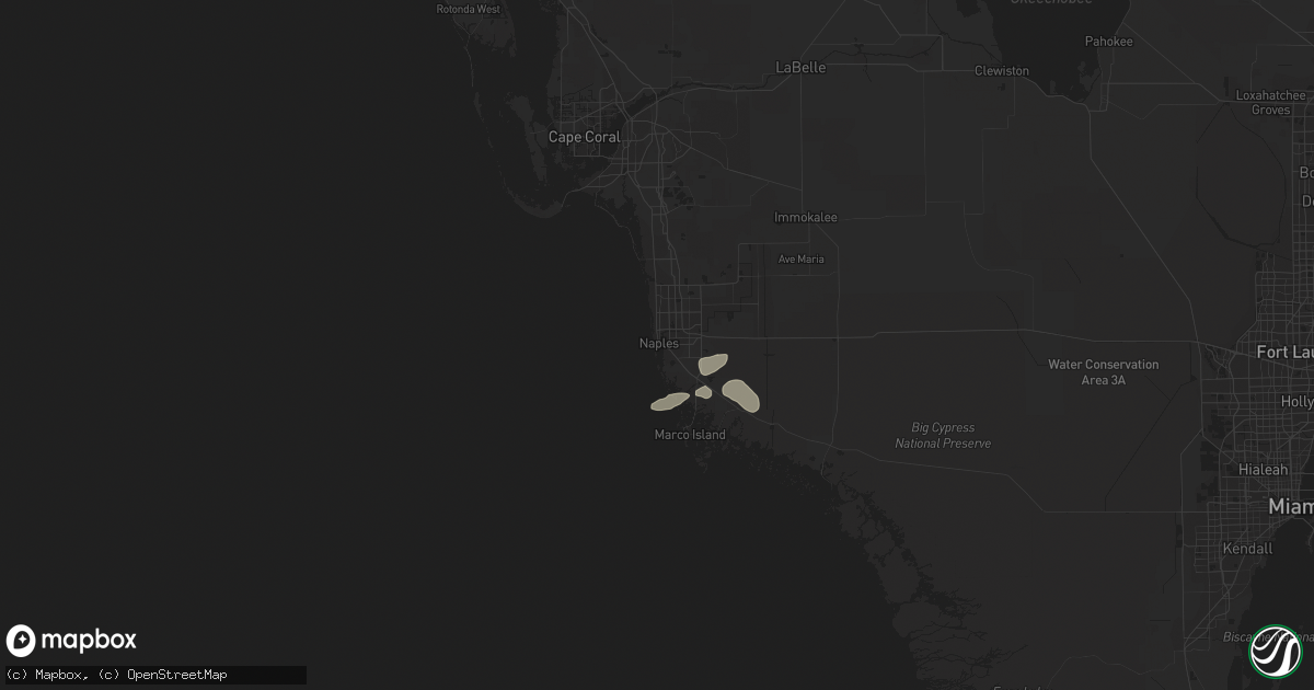 Hail map in Naples, FL on May 31, 2021