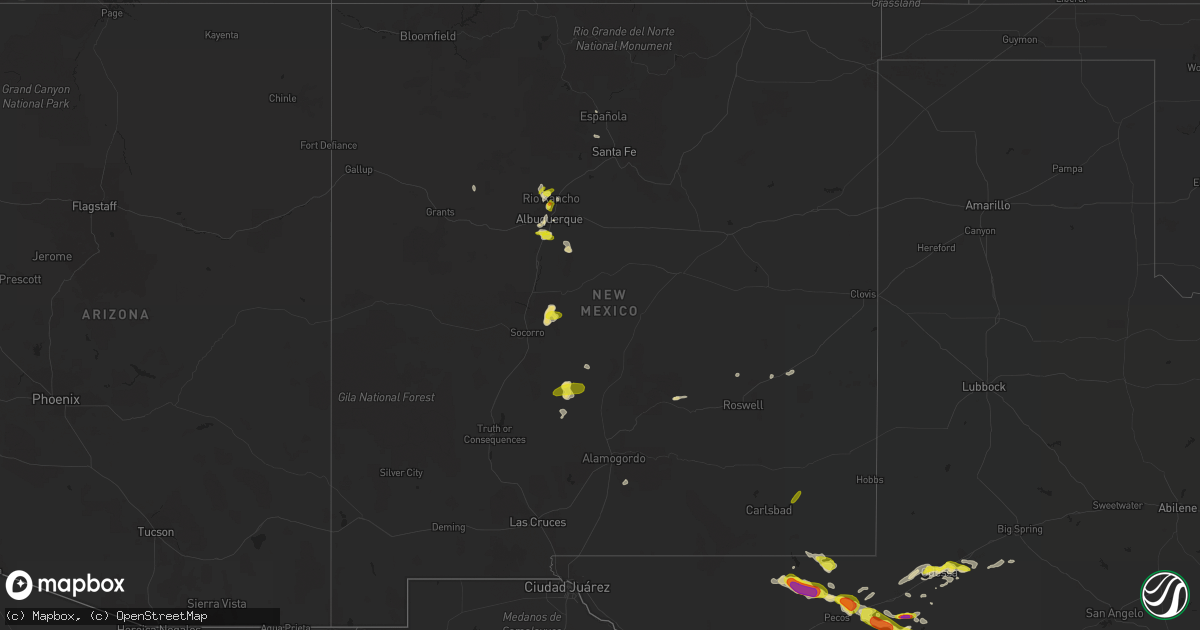 Hail map in New Mexico on May 31, 2021
