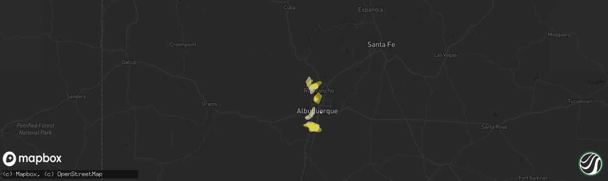 Hail map in Rio Rancho, NM on May 31, 2021