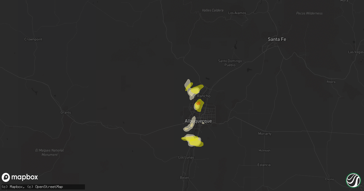 Hail map in Rio Rancho, NM on May 31, 2021