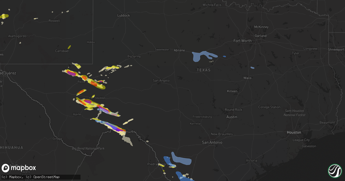 Hail map in Texas on May 31, 2021