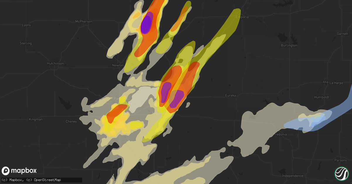 Hail map in El Dorado, KS on May 31, 2022