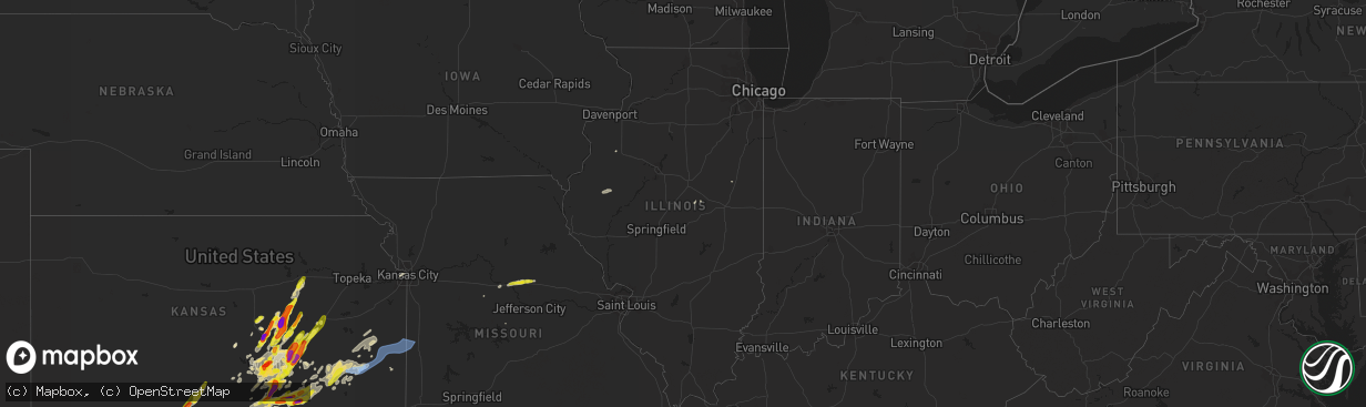 Hail map in Illinois on May 31, 2022