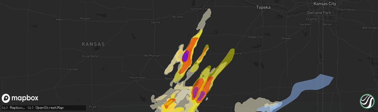 Hail map in Marion, KS on May 31, 2022