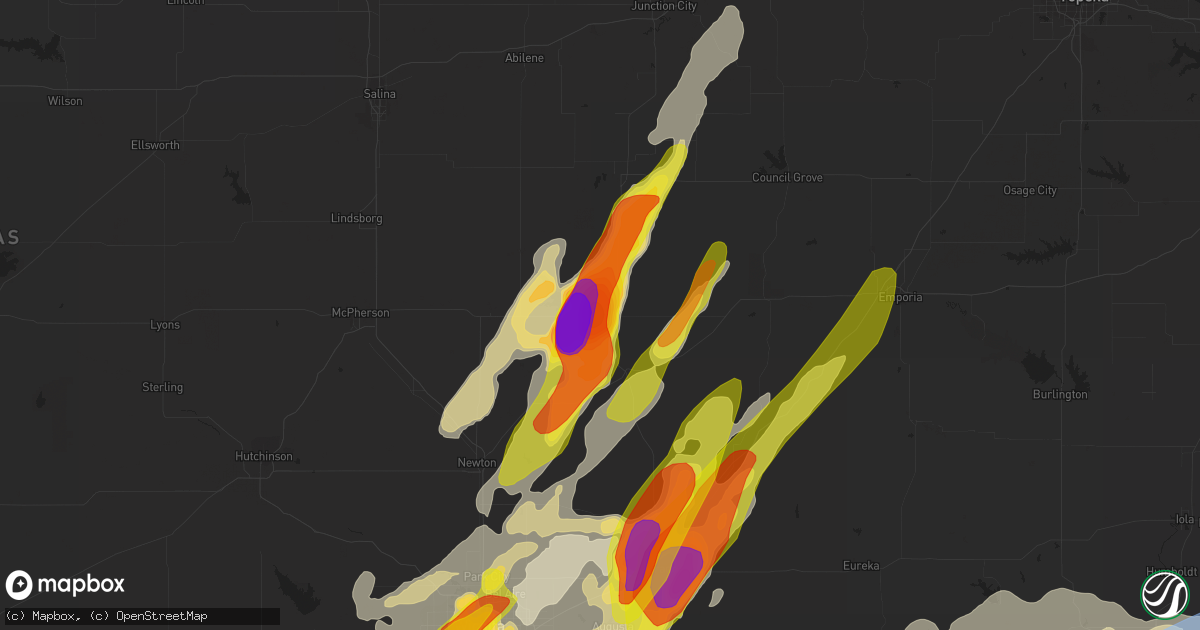 Hail map in Marion, KS on May 31, 2022