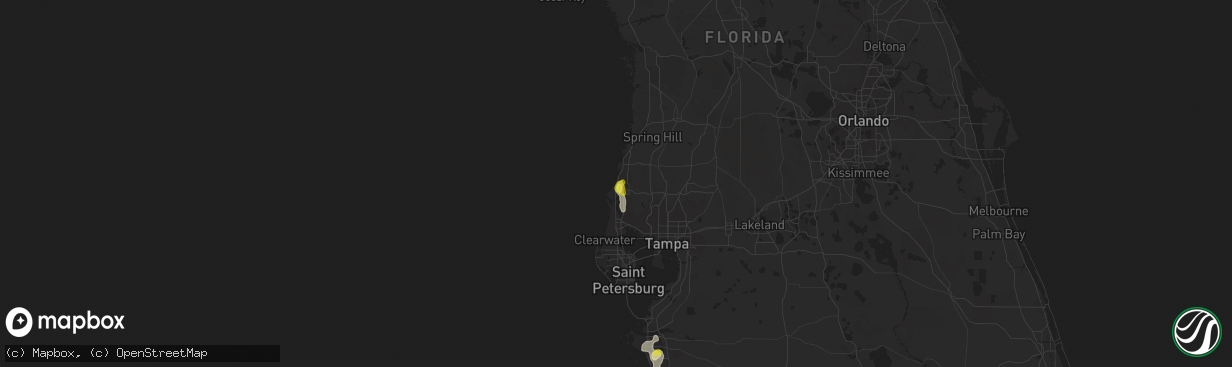 Hail map in New Port Richey, FL on May 31, 2022