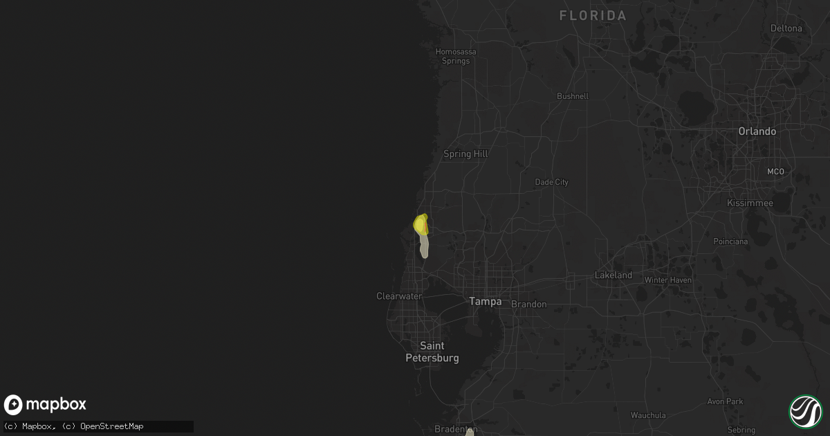 Hail map in New Port Richey, FL on May 31, 2022