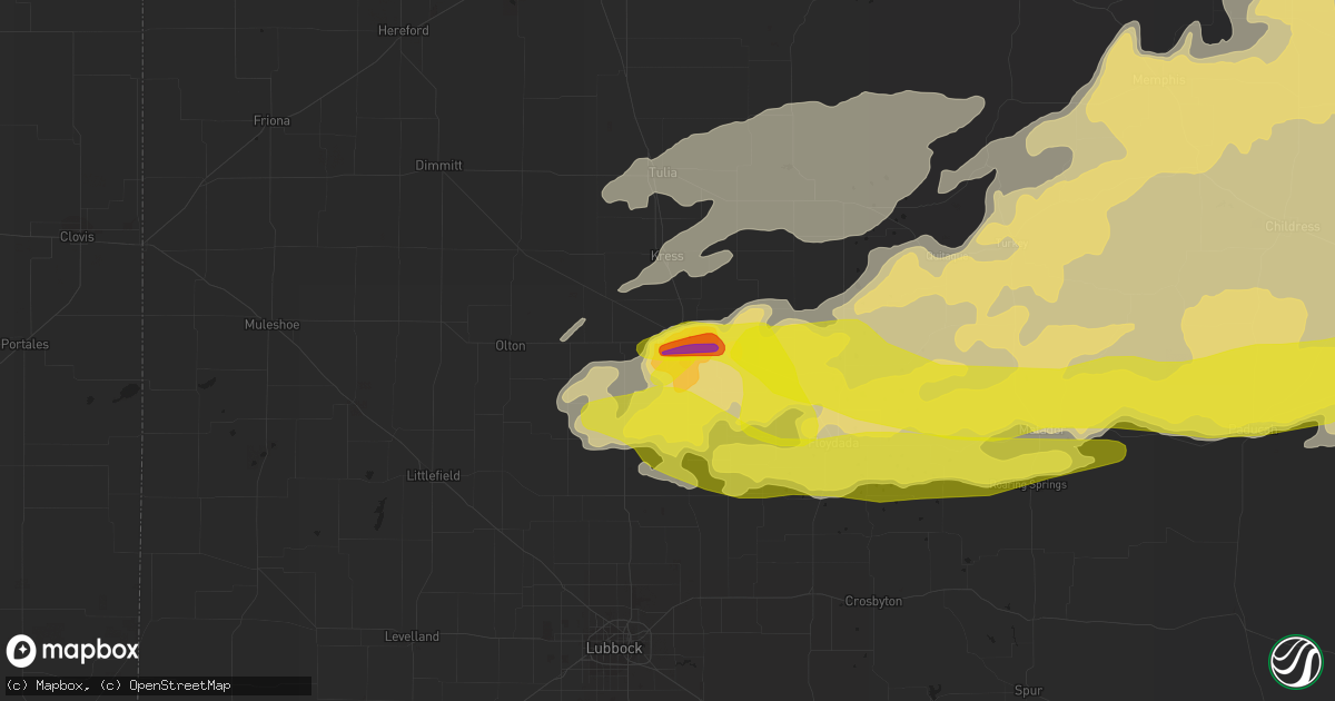 Hail map in Plainview, TX on May 31, 2022