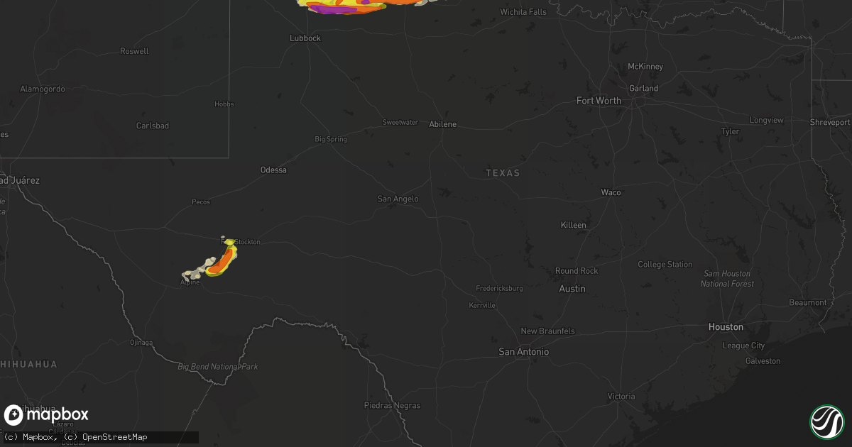 Hail map in Texas on May 31, 2022