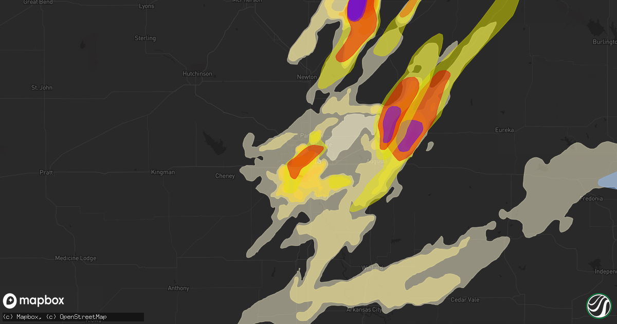 Hail map in Wichita, KS on May 31, 2022