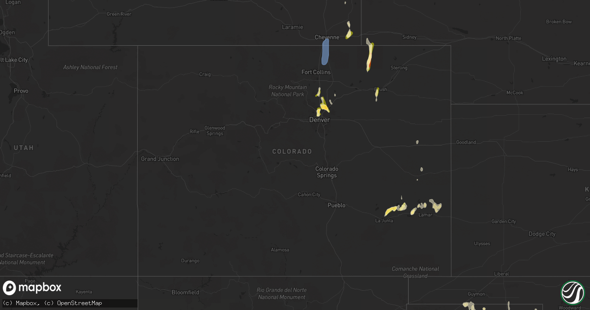 Hail map in Colorado on May 31, 2023