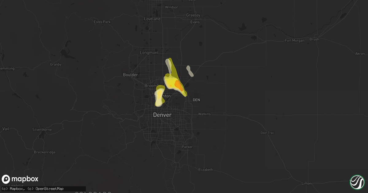 Hail map in Commerce City, CO on May 31, 2023