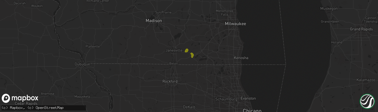 Hail map in Darien, WI on May 31, 2023