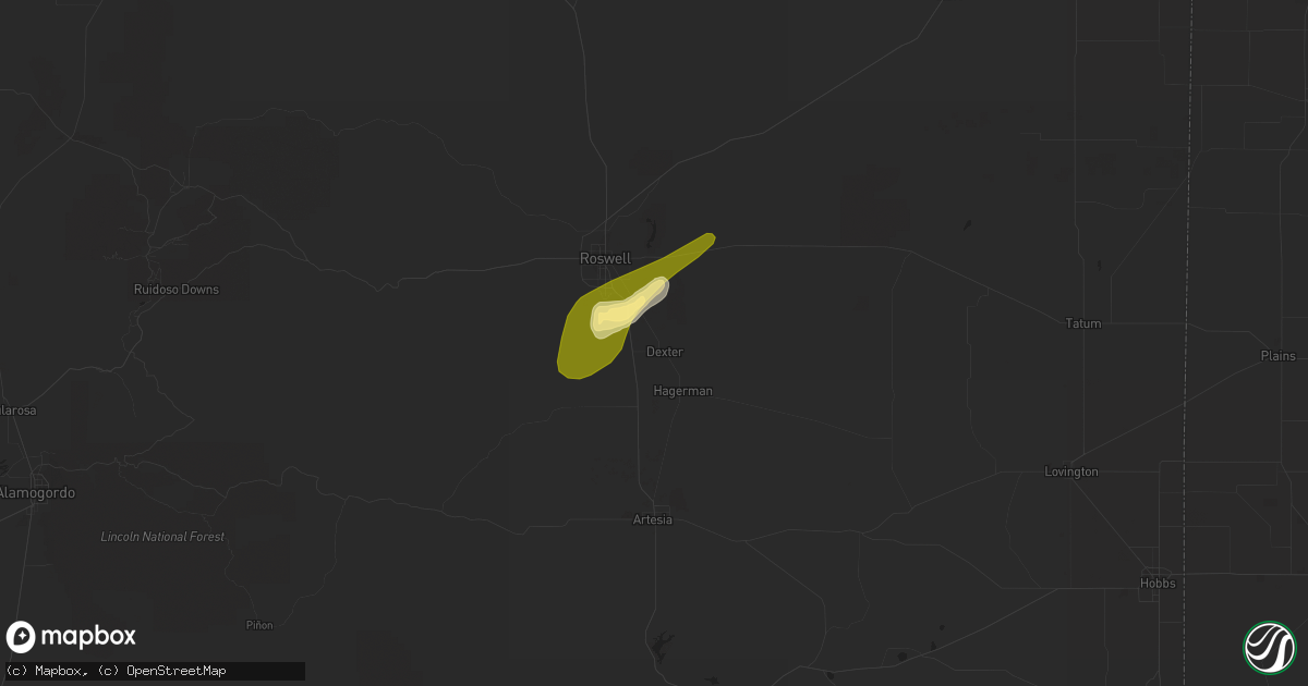 Hail map in Dexter, NM on May 31, 2023