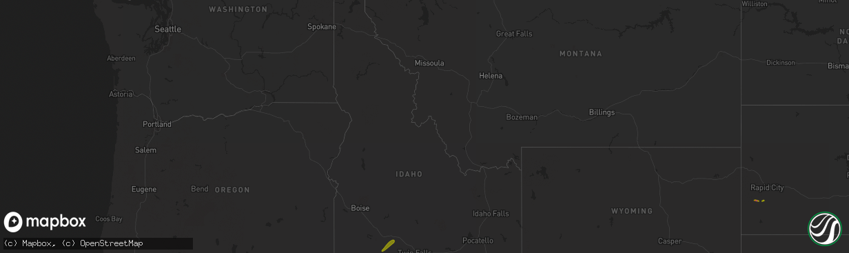 Hail map in Idaho on May 31, 2023