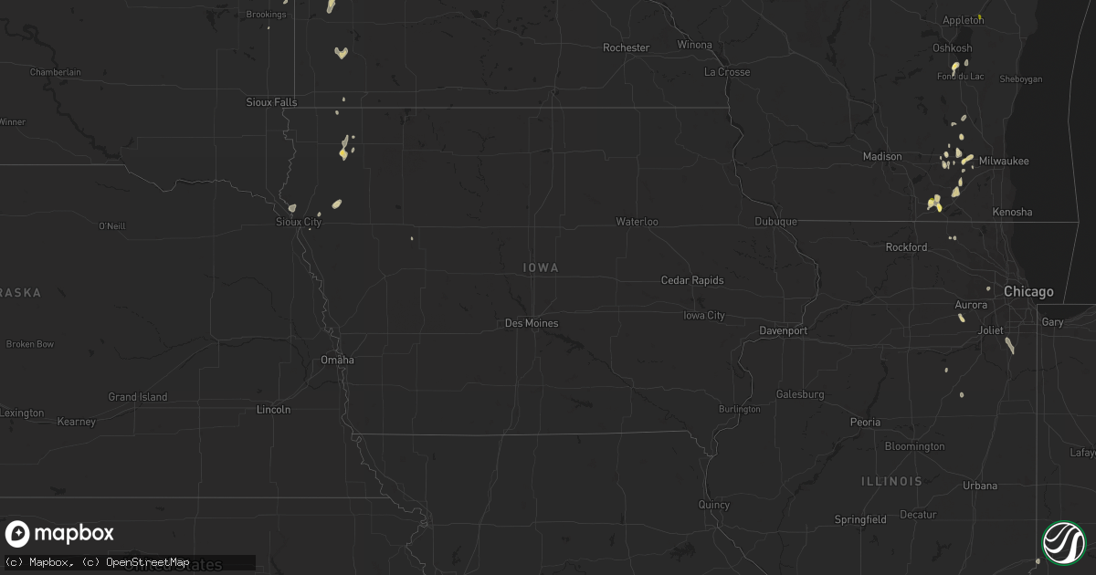 Hail map in Iowa on May 31, 2023
