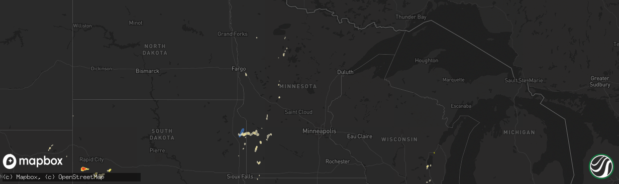 Hail map in Minnesota on May 31, 2023