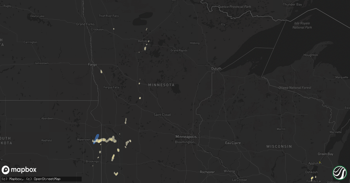 Hail map in Minnesota on May 31, 2023