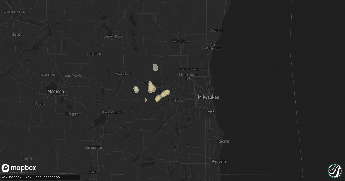 Hail map in Pewaukee, WI on May 31, 2023
