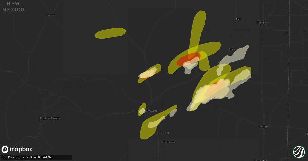 Hail map in Roswell, NM on May 31, 2023