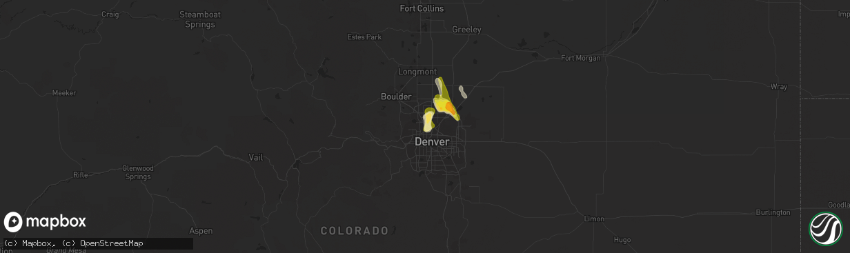 Hail map in Westminster, CO on May 31, 2023