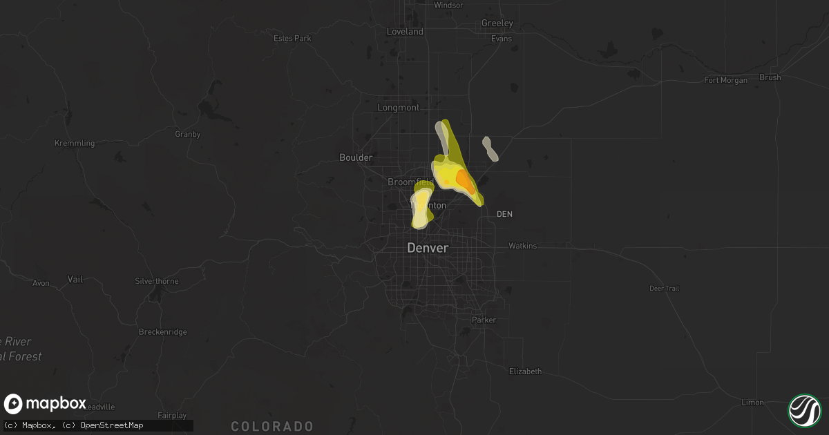Hail map in Westminster, CO on May 31, 2023