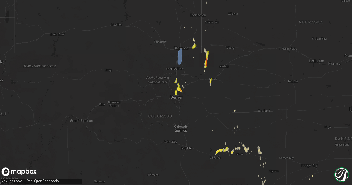 Hail map on May 31, 2023