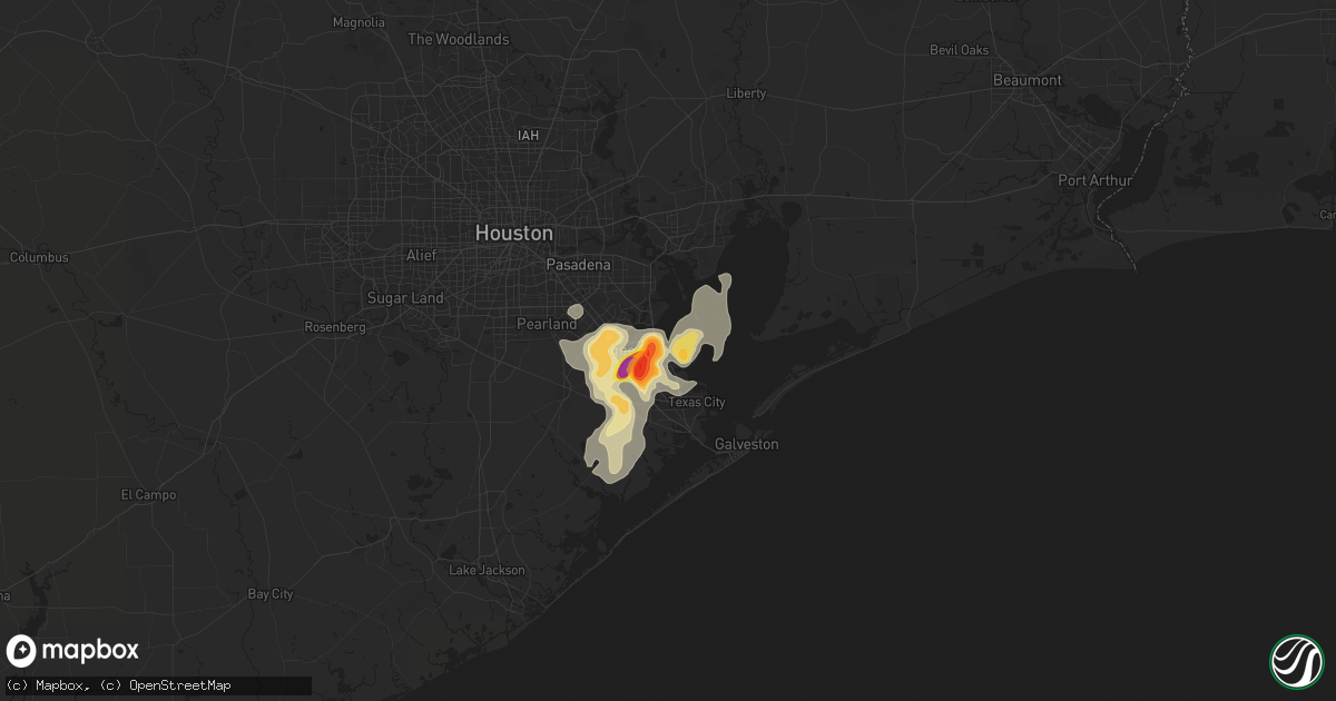 Hail map in Bacliff, TX on May 31, 2024