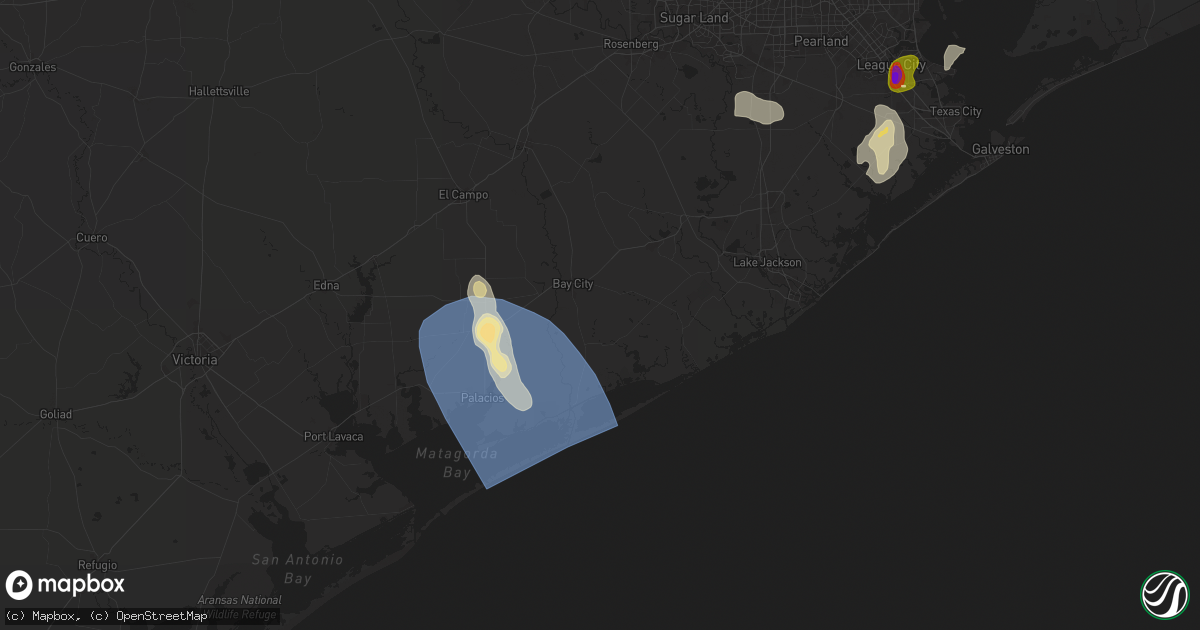 Hail map in Bay City, TX on May 31, 2024