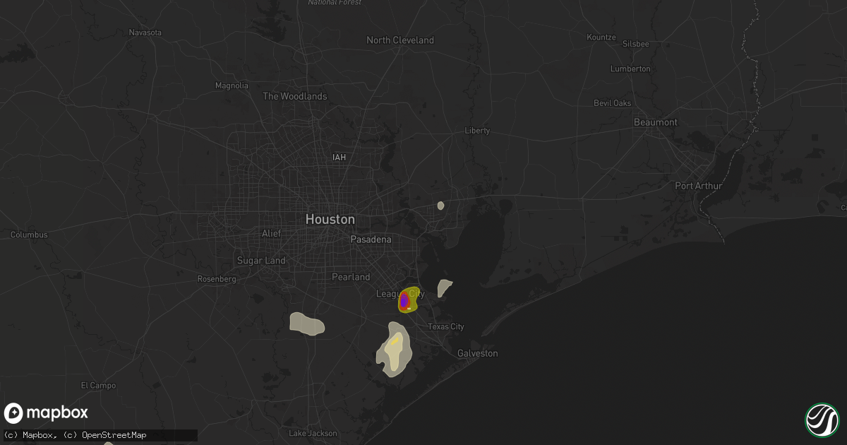Hail map in Baytown, TX on May 31, 2024