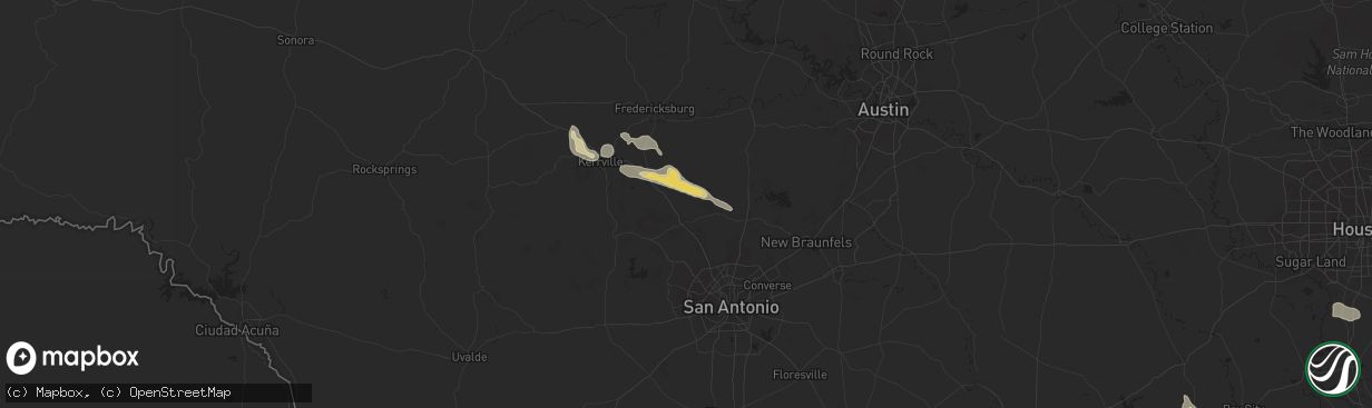 Hail map in Boerne, TX on May 31, 2024
