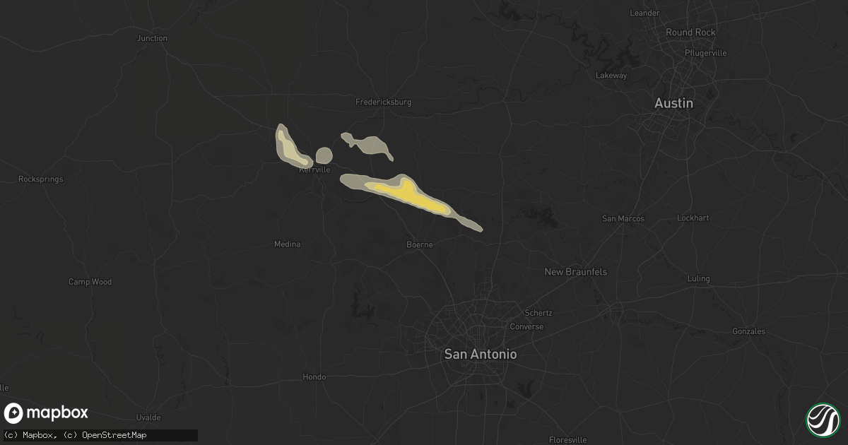 Hail map in Boerne, TX on May 31, 2024