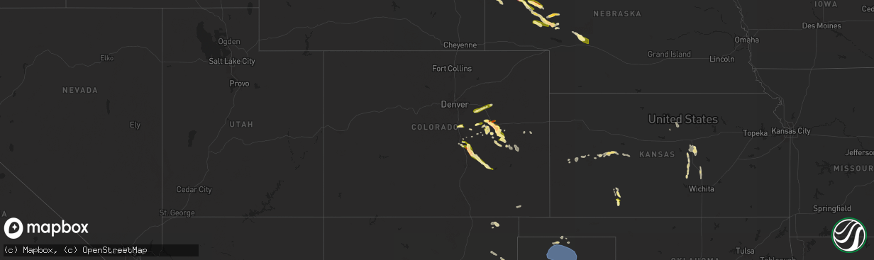 Hail map in Colorado on May 31, 2024