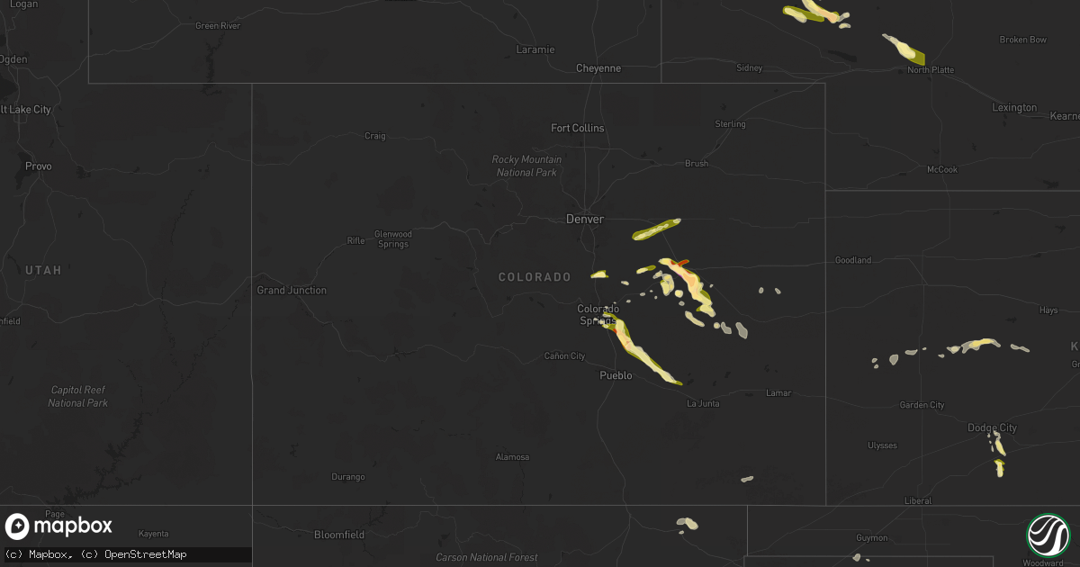 Hail map in Colorado on May 31, 2024
