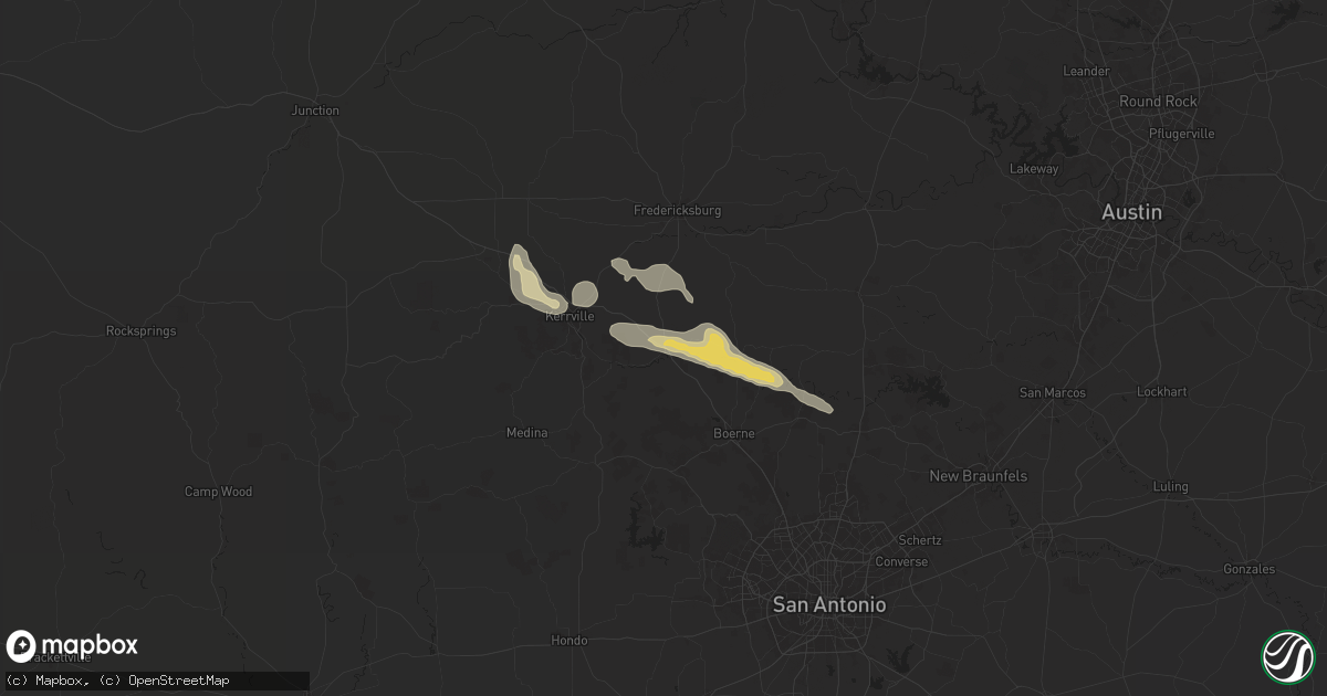 Hail map in Comfort, TX on May 31, 2024