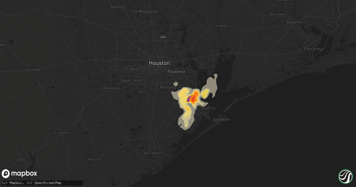 Hail map in Friendswood, TX on May 31, 2024