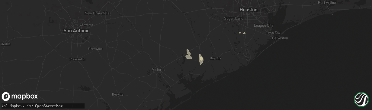 Hail map in Ganado, TX on May 31, 2024