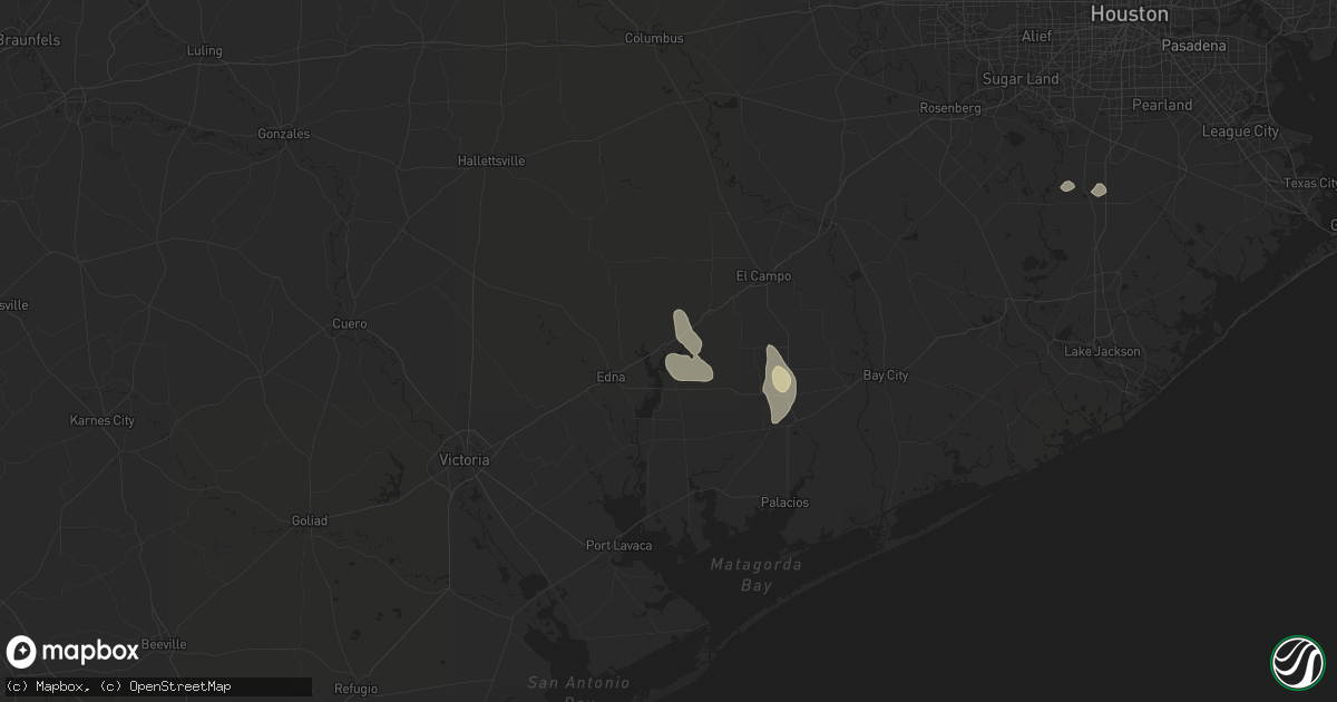 Hail map in Ganado, TX on May 31, 2024