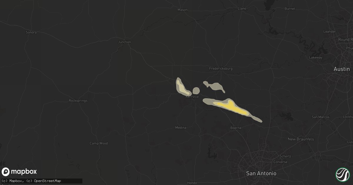 Hail map in Ingram, TX on May 31, 2024