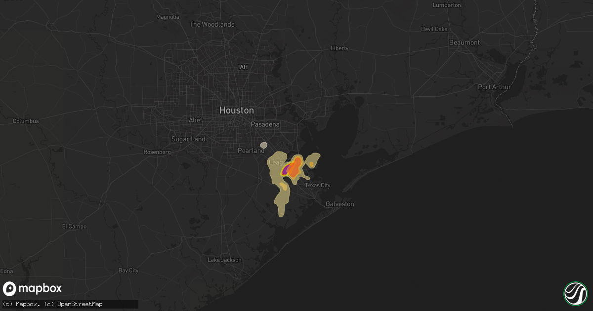 Hail map in Kemah, TX on May 31, 2024