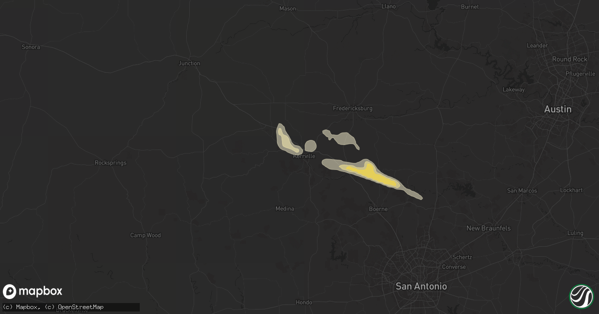 Hail map in Kerrville, TX on May 31, 2024