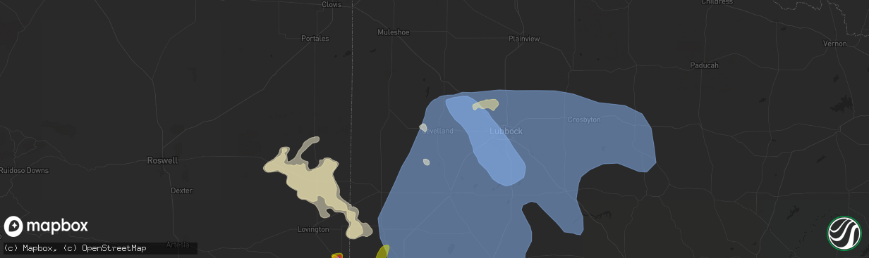 Hail map in Levelland, TX on May 31, 2024