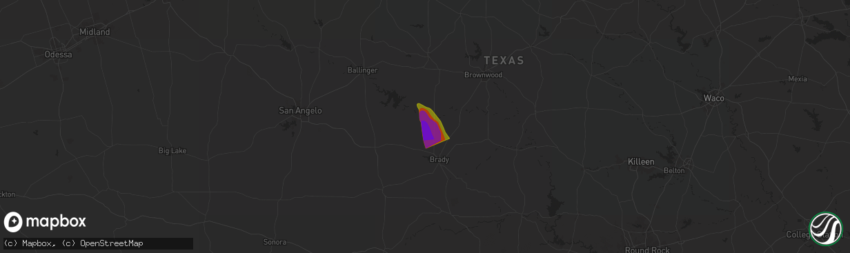 Hail map in Lohn, TX on May 31, 2024