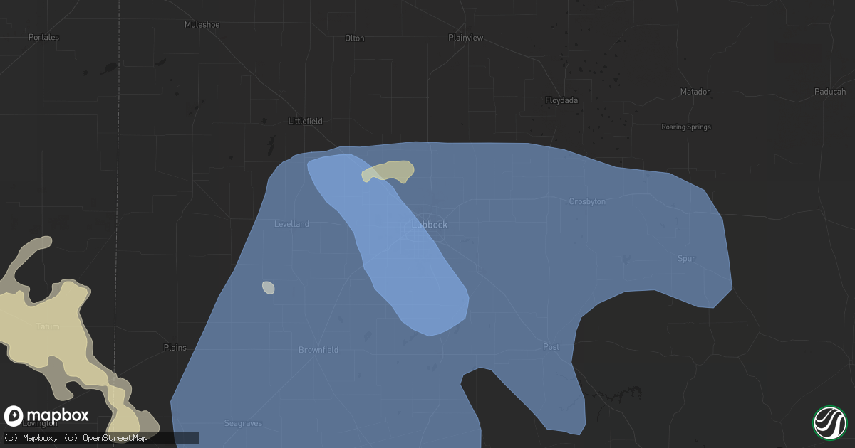 Hail map in Lubbock, TX on May 31, 2024